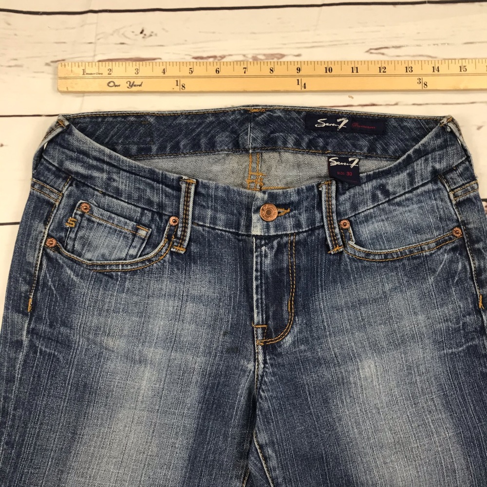 Seven7 Premium Light Wash Boot Cut Mid Rise Jeans Size 30 T - Picture 3 of 7